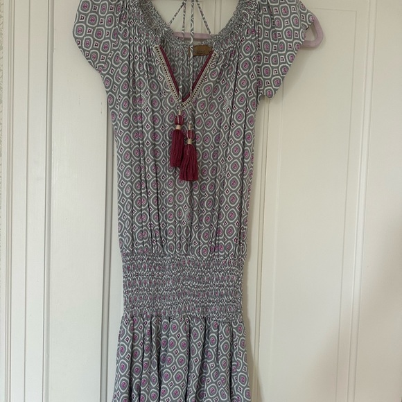 Skemo | Dresses | Skemo Purplewhite Smocked Mini Dress Fits Xsl | Poshmark